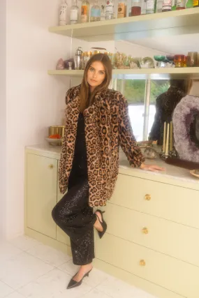 Adriana Leopard Faux Fur Jacket