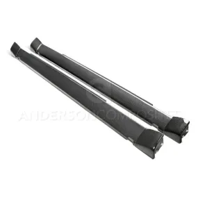 Anderson Composites OEM Carbon Fiber Side Skirts (Pair): Dodge Challenger 2018 - 2023 (Hellcat & ScatPack Widebody Only)