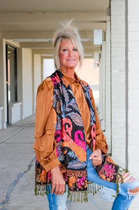 Bok Dark Brown Floral Multi-Reversible Kimono