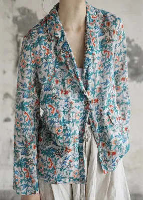 Button Print Cotton Coats Fall