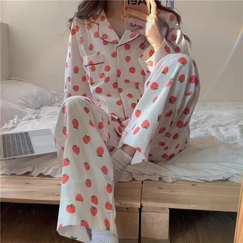 Cow Print Pyjamas Two Piece Set