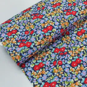 Dressmaking Floral Cotton Lawn - Blue - Edith