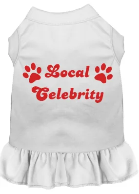 Local Celebrity Screen Print Dress White Lg (14)