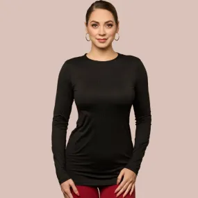 Long Sleeve Crew Neck Extra Long Layering Top