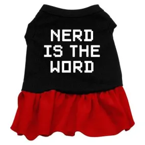 Nerd is the Word Screen Print Dress Black with Red XXXL (20)