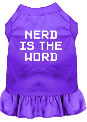 Nerd Is The Word Screen Print Dress Purple Xl (16)