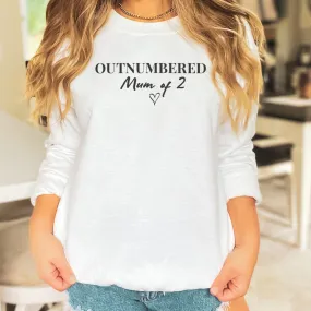 Outnumbered Mum Of 2 - Womens Sweater - Mum Sweater