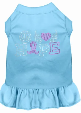 Peace Love Hope Breast Cancer Rhinestone Pet Dress Baby Blue Xl (16)