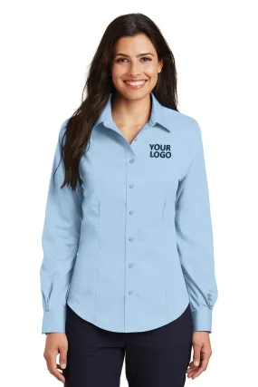 Port Authority Ladies Non-Iron Custom Twill Shirts, Sky Blue