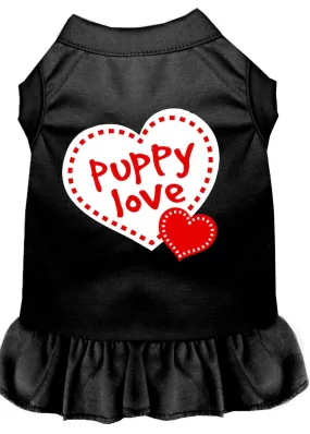 Puppy Love Screen Print Dress Black Xxxl (20)