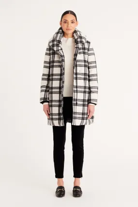 Quinn Check Puffer  - Ivory Check