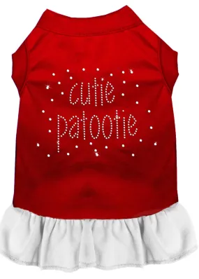 Rhinestone Cutie Patootie Dress Red With White Xs (8)