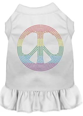 Rhinestone Rainbow Peace Dress White Sm (10)