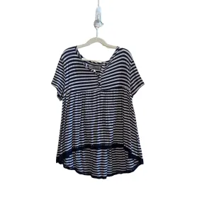 Striped Blouse w/Crochet Hem