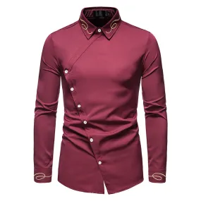 Unique Sharp Angled Button Closure Style Shirt