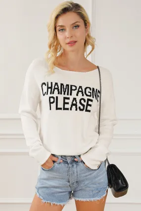 Women's Cozy Champagne Slit Sweater